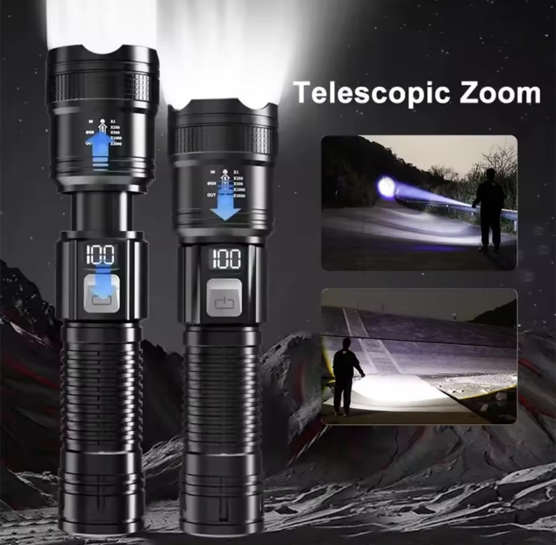 Linterna Recargable Con Zoom